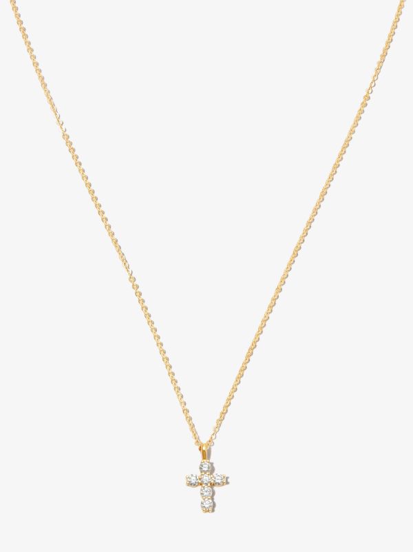 browns Anita Ko 18K Yellow Gold Cross Diamond Necklace | Browns Fine Necklaces