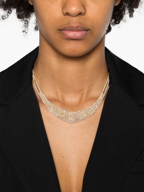 Browns Anita Ko 18K Yellow Gold Diamond Mesh Necklace | Browns Fine Necklaces