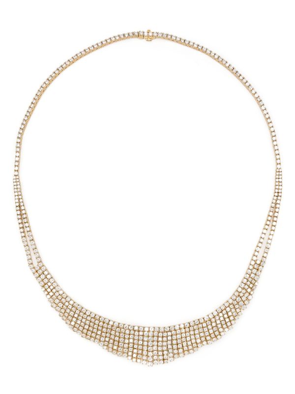 browns Anita Ko 18K Yellow Gold Diamond Mesh Necklace | Browns Fine Necklaces
