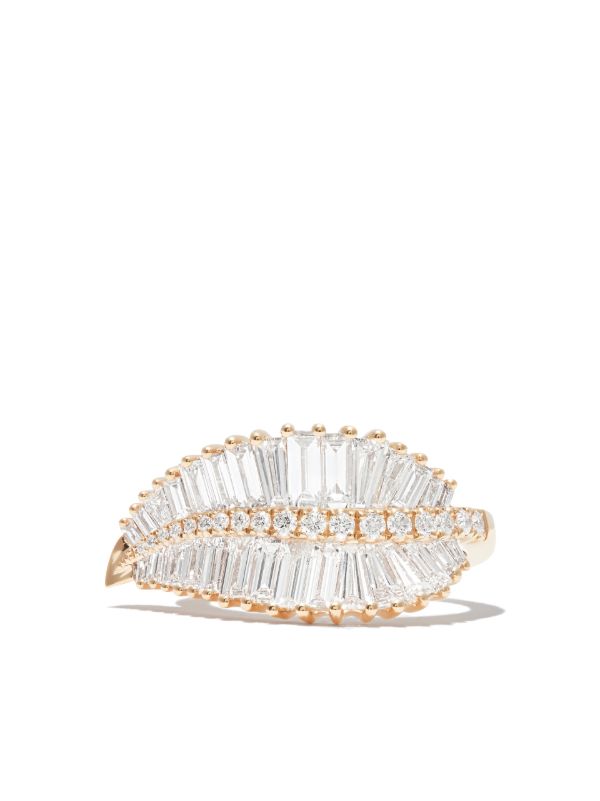 Browns Anita Ko 18K Yellow Gold Diamond Palm Leaf Ring | Browns Fine Rings