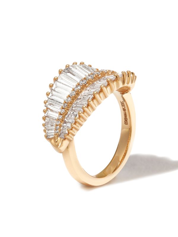 Browns Anita Ko 18K Yellow Gold Diamond Palm Leaf Ring | Browns Fine Rings