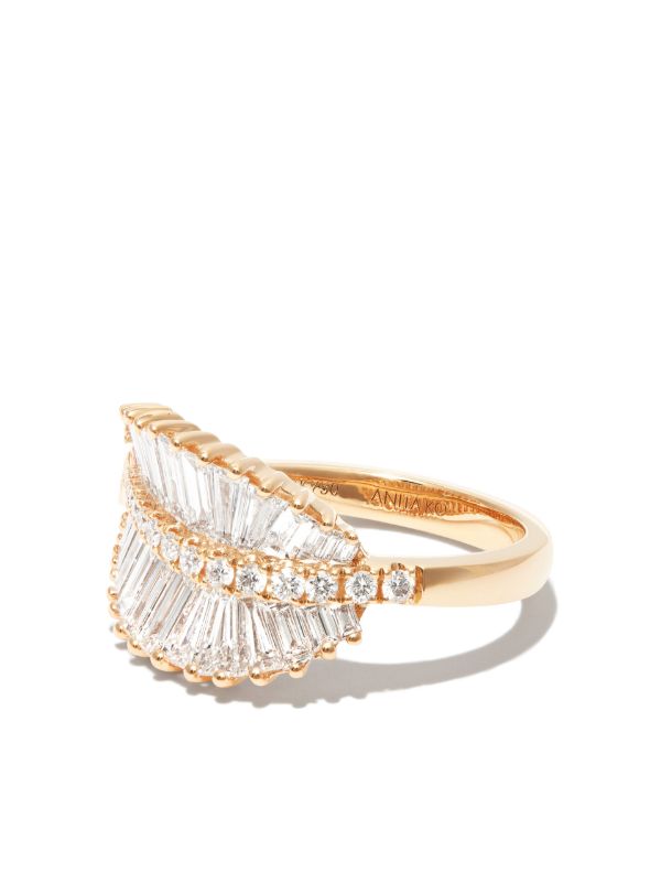 browns Anita Ko 18K yellow gold diamond palm leaf ring | Browns Fine Rings