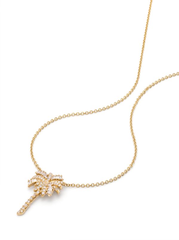 Browns Anita Ko 18K Yellow Gold Palm Tree Diamond Necklace | Browns Fine Necklaces
