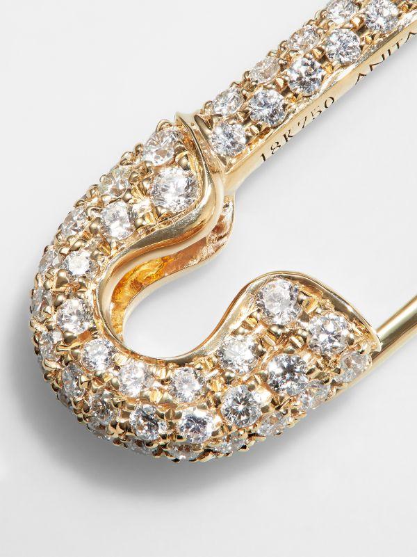Browns Anita Ko 18K Yellow Gold Safety Pin Diamond Earring | Browns Fine Earrings