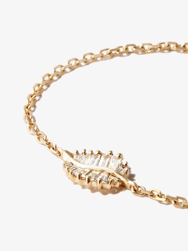 Browns Anita Ko 18K Yellow Gold Small Palm Leaf Diamond Bracelet | Browns Fine Bracelets