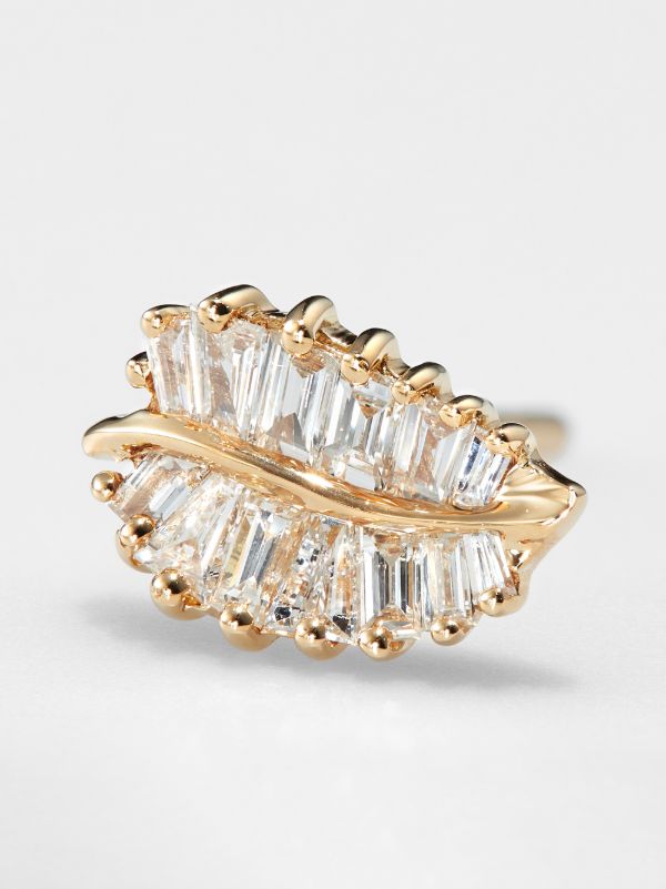 Browns Anita Ko 18K Yellow Gold Small Palm Leaf Diamond Earrings | Browns Fine Earrings