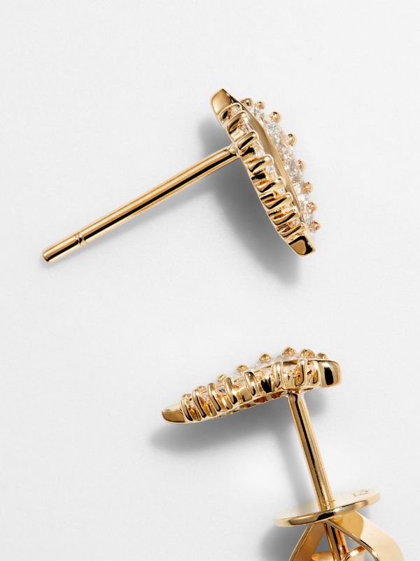 Browns Anita Ko 18K Yellow Gold Small Palm Leaf Diamond Earrings | Browns Fine Earrings