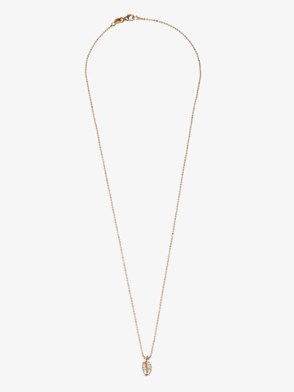 Browns Anita Ko 18K Yellow Gold Small Palm Leaf Diamond Necklace | Browns Fine Necklaces