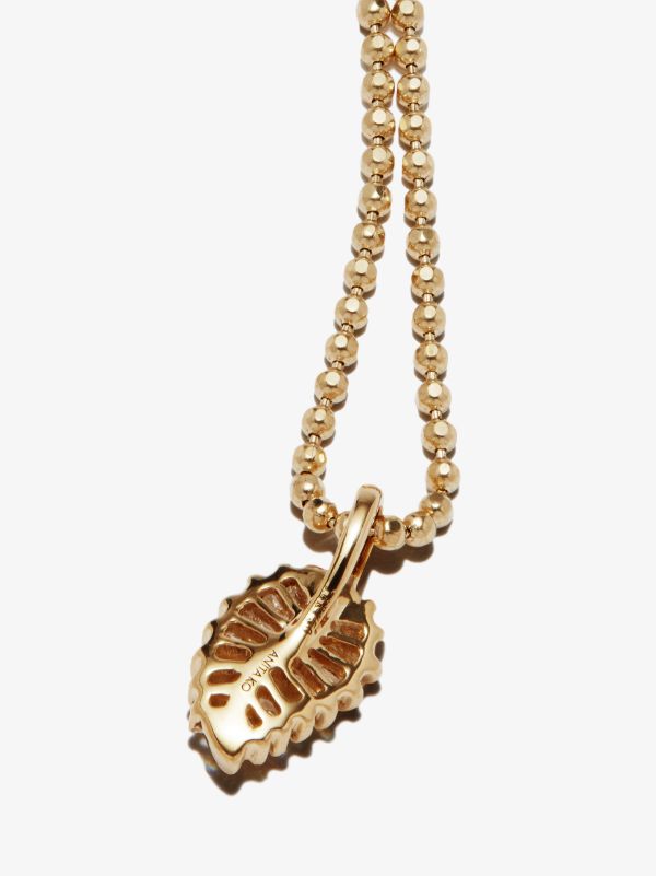 Browns Anita Ko 18K Yellow Gold Small Palm Leaf Diamond Necklace | Browns Fine Necklaces