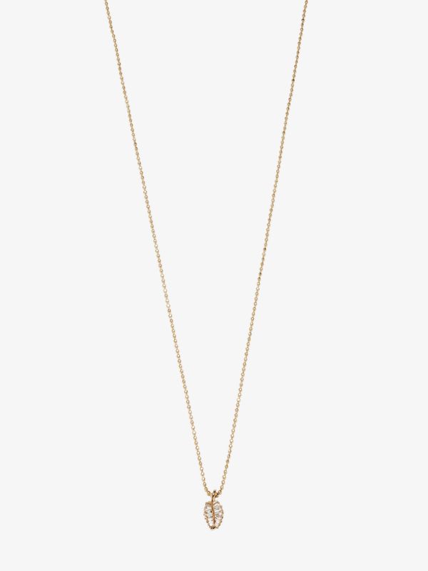 browns Anita Ko 18K Yellow Gold Small Palm Leaf Diamond Necklace | Browns Fine Necklaces