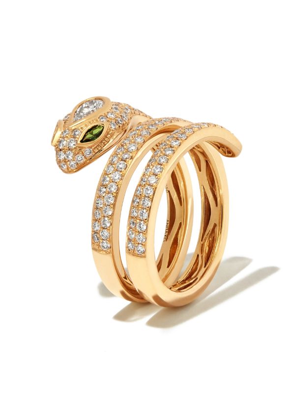 Browns Anita Ko 18K Yellow Gold Snake Coil Diamond Pavé Ring | Browns Fine Rings