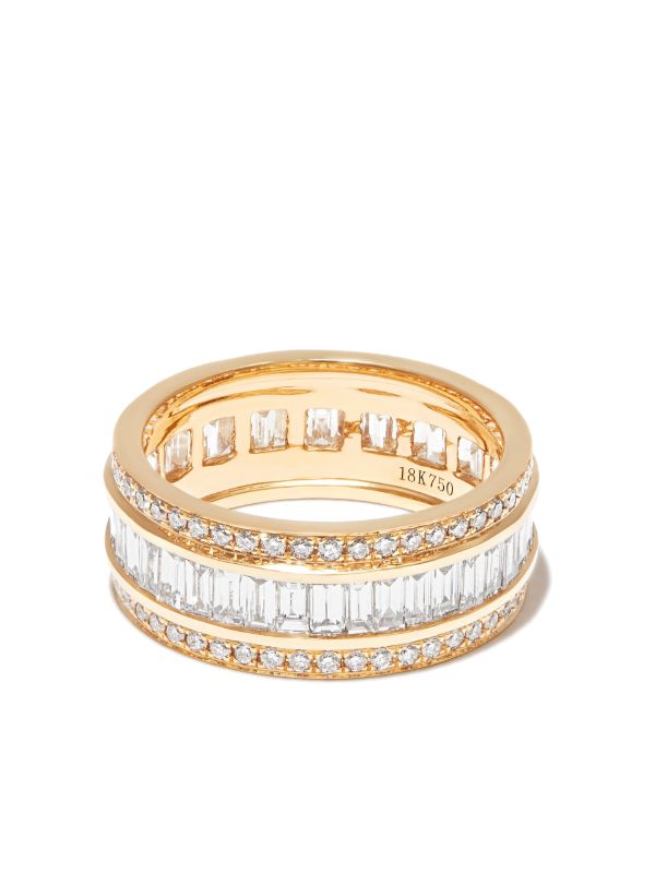 browns Anita Ko 18K yellow gold stacked diamond ring | Browns Fine Rings