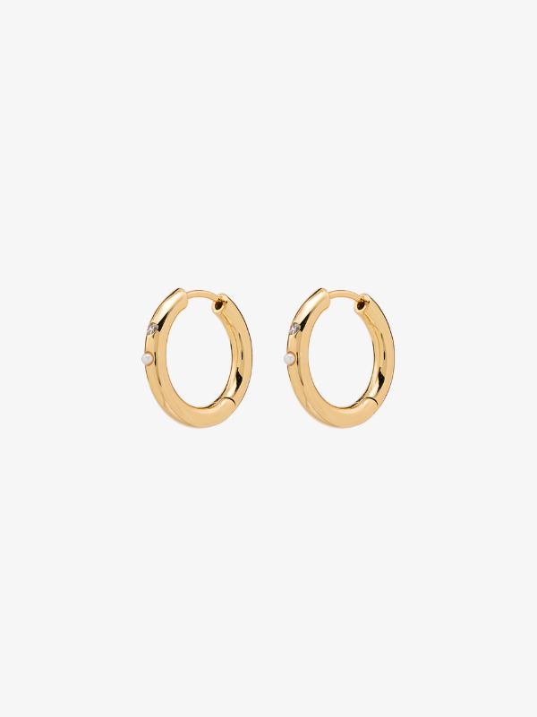 browns Anni Lu Gold-plated Brigitte pearl hoop earrings | Browns Earrings