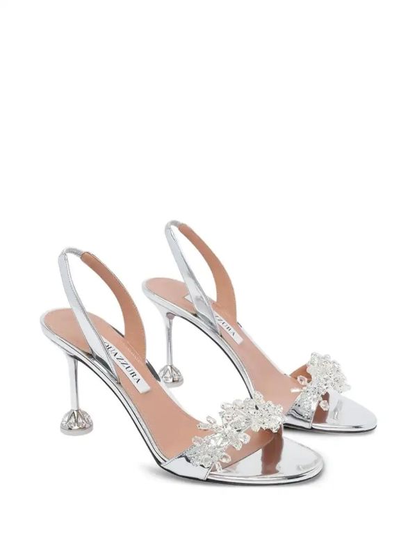 Browns Aquazzura 85mm Crystal-embellished Slingback Sandals | Browns Pumps