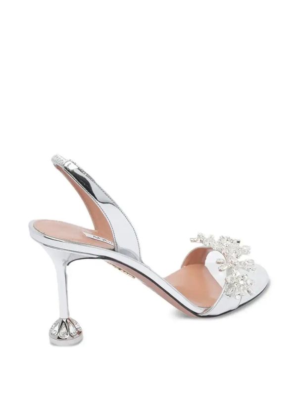 Browns Aquazzura 85mm Crystal-embellished Slingback Sandals | Browns Pumps