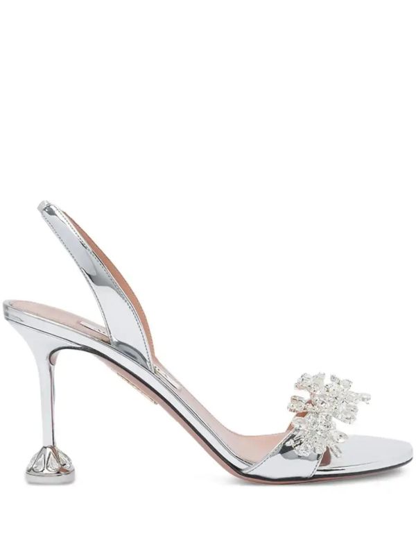 browns Aquazzura 85mm crystal-embellished slingback sandals | Browns Pumps