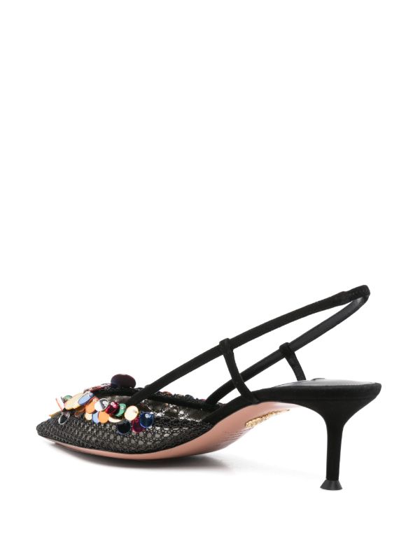 Browns Aquazzura Black 50mm Can Can Pumps | Browns Pumps