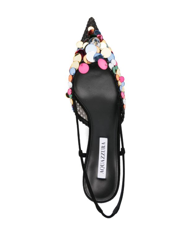 Browns Aquazzura Black 50mm Can Can Pumps | Browns Pumps