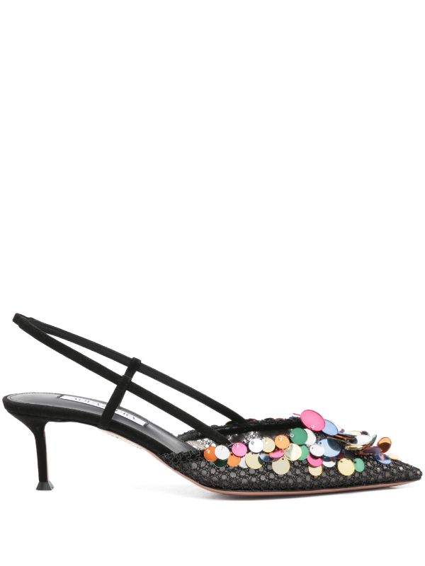 browns Aquazzura Black 50mm Can Can Pumps | Browns Pumps