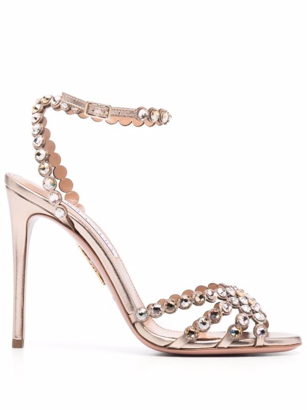 browns Aquazzura Neutral Tequila 105 Leather Sandals | Browns Sandals
