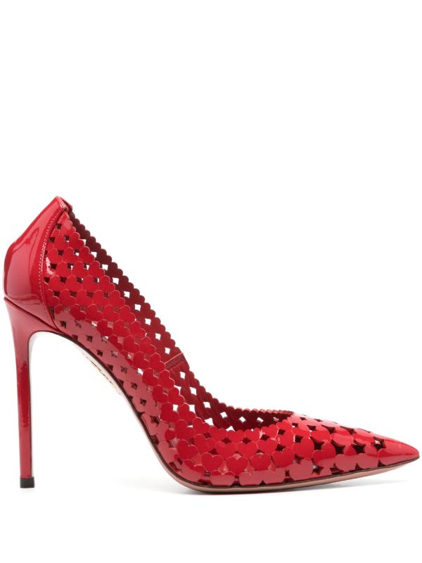 browns Aquazzura Red 105mm Amourose Pumps | Browns Pumps
