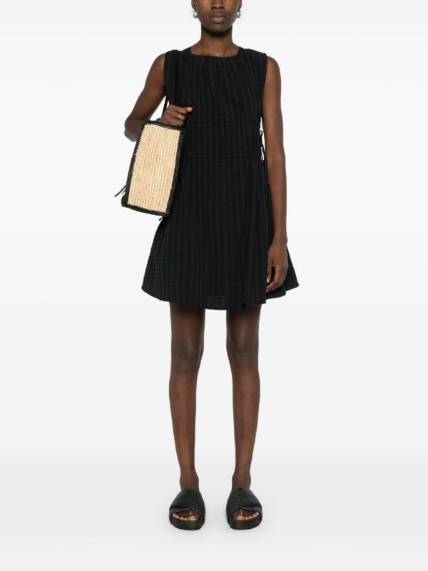 Browns Asceno Black Ribbed A-line Mini Dress | Browns Day Dresses