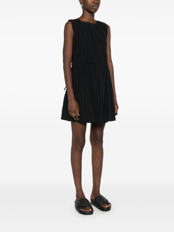 Browns Asceno Black Ribbed A-line Mini Dress | Browns Day Dresses