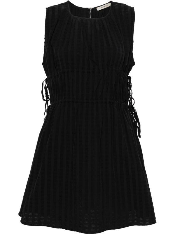 browns Asceno Black Ribbed A-line Mini Dress | Browns Day Dresses