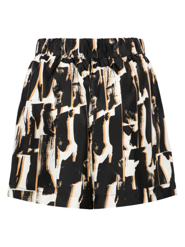Browns Asceno Brown Abstract-print Silk Shorts | Browns Short & Mini Shorts