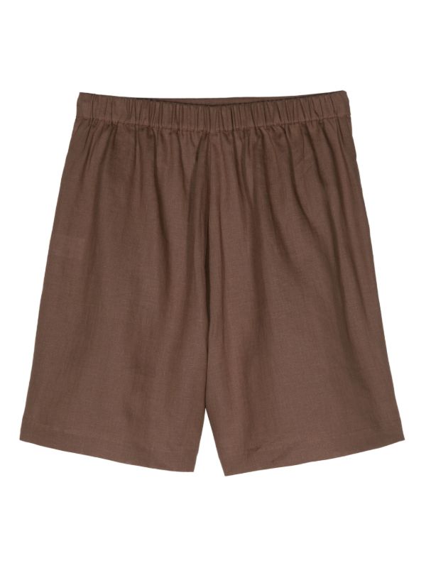 Browns Asceno Brown Tailored Linen Shorts | Browns Short & Mini Shorts