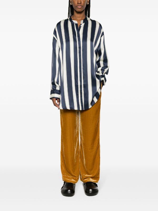 Browns Asceno Gold-tone Aurelia Velvet Trousers | Browns Straight-Leg Pants