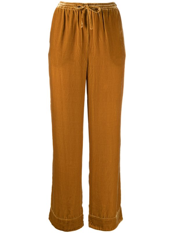 browns Asceno Gold-tone Aurelia velvet trousers | Browns Straight-Leg Pants