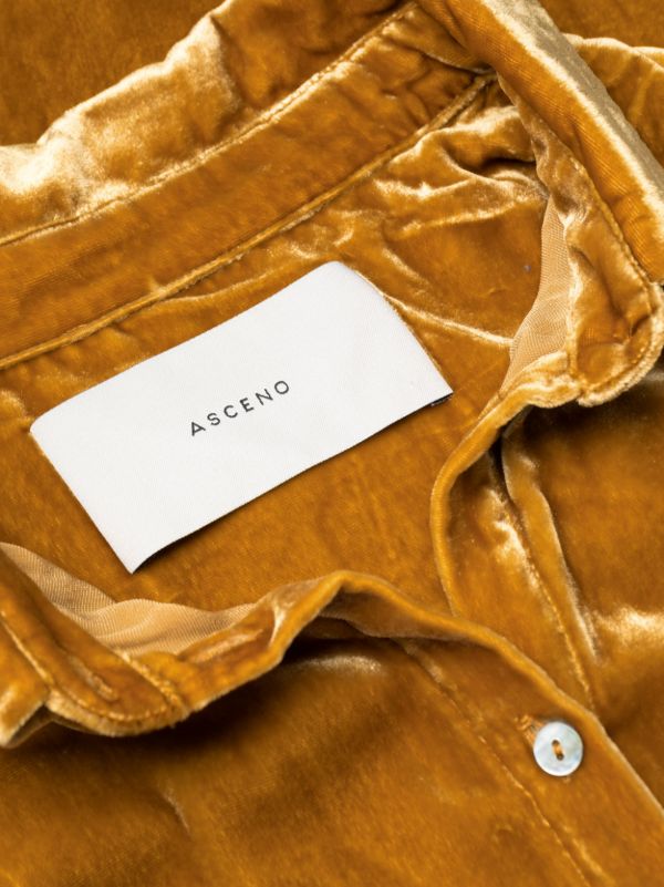 Browns Asceno Gold-Tone Velvet Pyjama Top | Browns Pyjama Tops