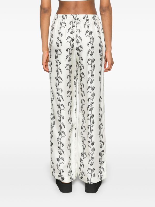 Browns Asceno White Aurelia Silk Trousers | Browns Straight-Leg Pants