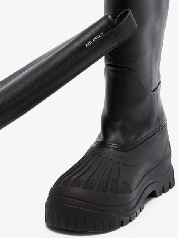Browns Axel Arigato Black Cryo Knee-High Leather Boots | Browns Boots