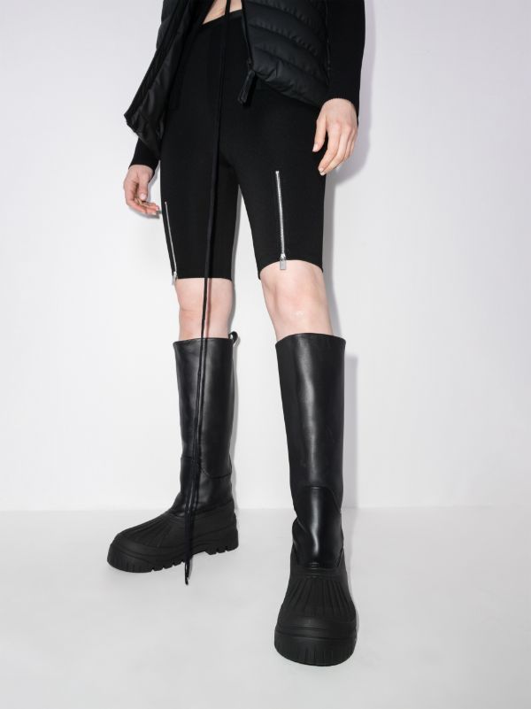 Browns Axel Arigato Black Cryo Knee-High Leather Boots | Browns Boots