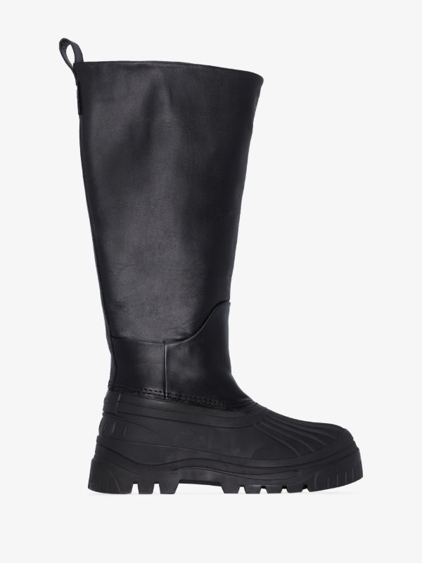 browns Axel Arigato Black Cryo Knee-High Leather Boots | Browns Boots