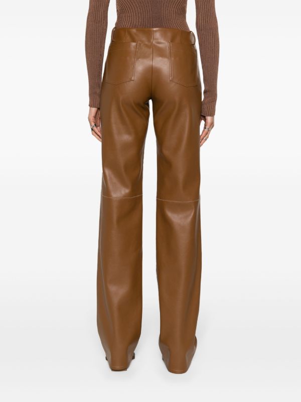 Browns Aya Muse Brown Cida Faux-leather Trousers | Browns Flared & Bell-Bottom Pants