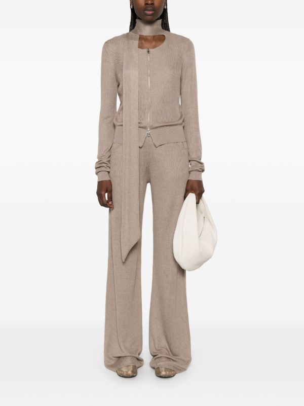 Browns Aya Muse Neutral Scarf-Detail Cardigan | Browns Cardigans