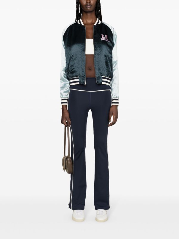Browns Ayda Blue Silky Embroidered Bomber Jacket | Browns Varsity Jackets