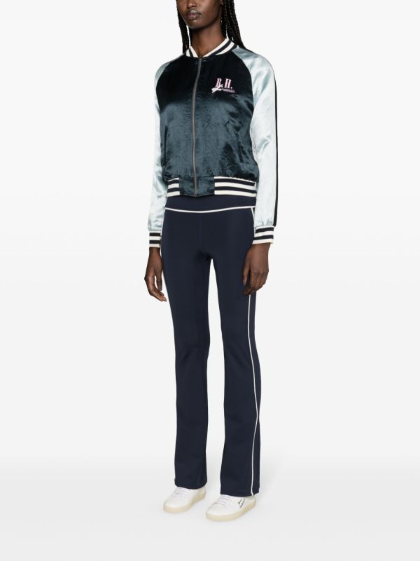 Browns Ayda Blue Silky Embroidered Bomber Jacket | Browns Varsity Jackets
