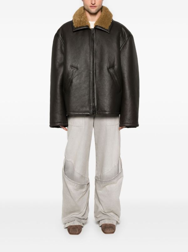Browns Balenciaga Aviator Leather Jacket | Browns Leather Jackets