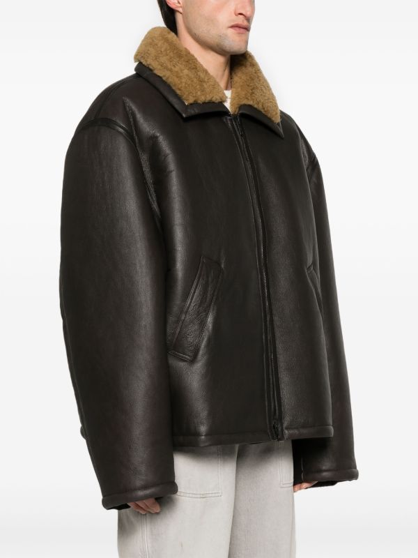 Browns Balenciaga Aviator Leather Jacket | Browns Leather Jackets