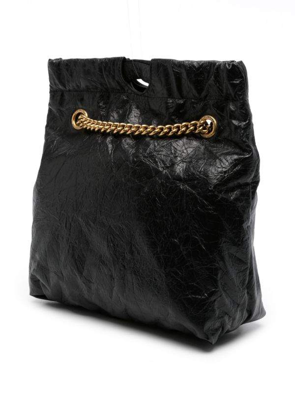 Browns Balenciaga Black Crush Small Leather Tote Bag | Browns Tote Bags