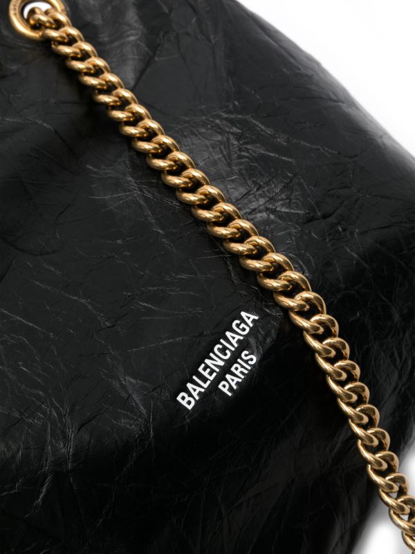 Browns Balenciaga Black Crush Small Leather Tote Bag | Browns Tote Bags