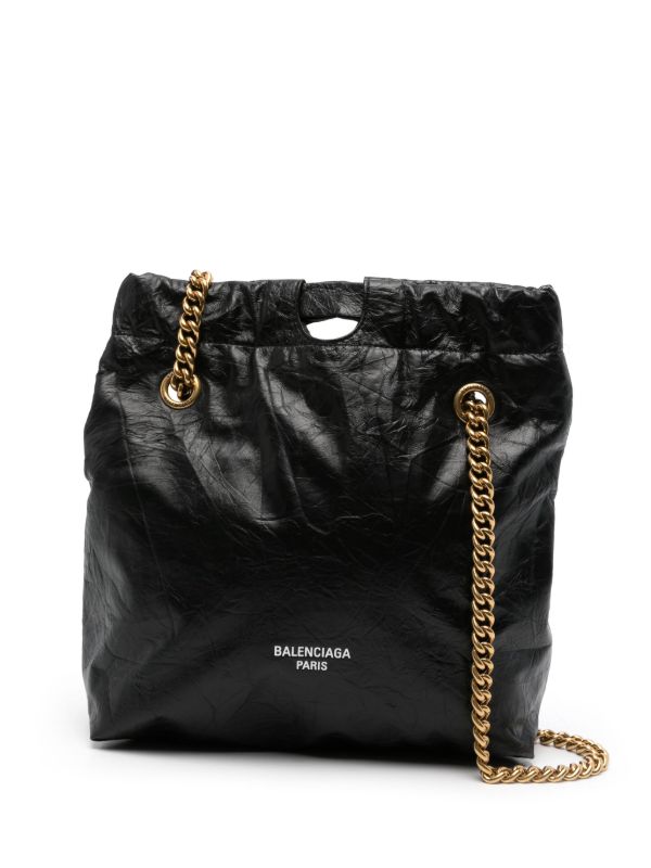 browns Balenciaga Black Crush Small Leather Tote Bag | Browns Tote Bags