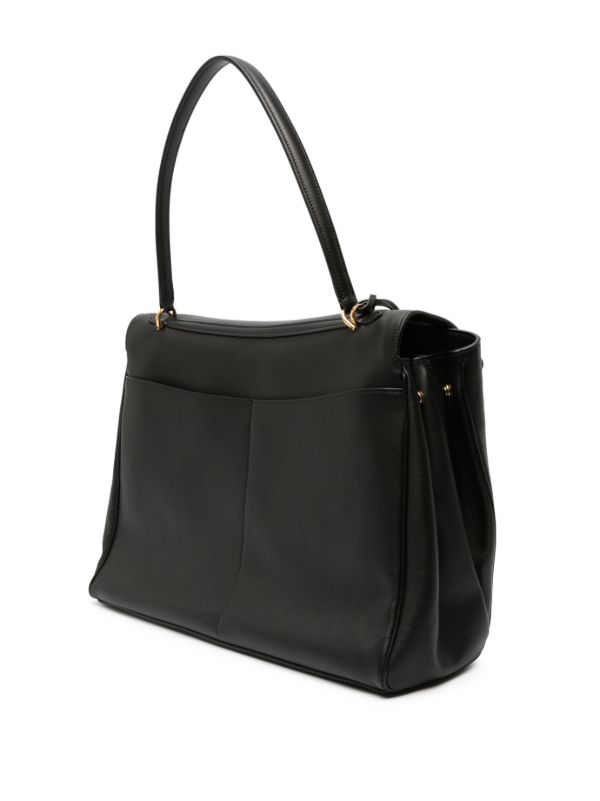Browns Balenciaga Black Flap Leather Tote Bag | Browns Tote Bags