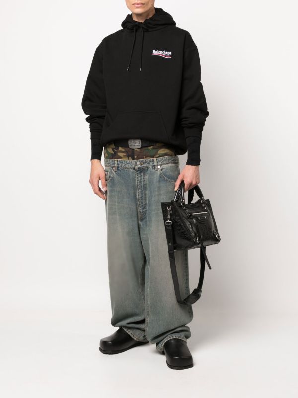 Browns Balenciaga Black Political Campaign Cotton Hoodie | Browns Hoodies