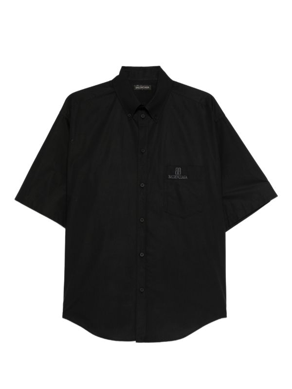 browns Balenciaga embroidered-logo short-sleeve shirt | Browns Shirts