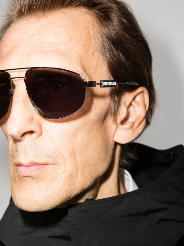 Browns Balenciaga Eyewear Black Aviator-Style Sunglasses | Browns Sunglasses